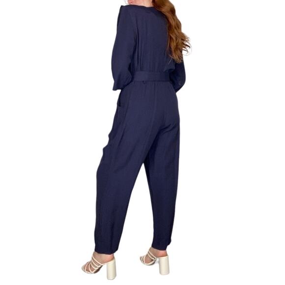 Vintage Union Label Betsey’s Things Medium Navy & Gold Belted Jumpsuit - Picture 4 of 14